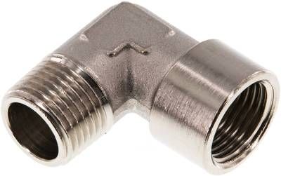 90°-Einschraubwinkel G 1/2"(IG)-R 1/2"(AG), 16 bar Messing vernickelt