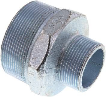 Doppelnippel R 2 1/2"-R 1 1/2", 25 bar Temperguss verzinkt