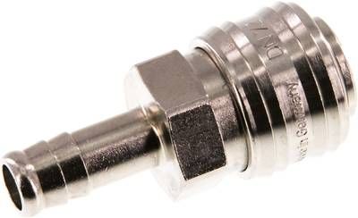 Kupplungsdose (NW7,2) 10mm Schlauch, Messing vernickelt