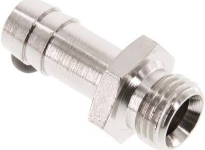 Gewindetülle G 1/4"-10mm, 16 bar Messing vernickelt