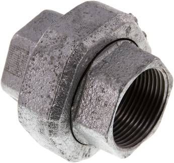 Verschraubung kon. dichtend Rp 1 1/4" (IG),25 bar Temperguss verzinkt