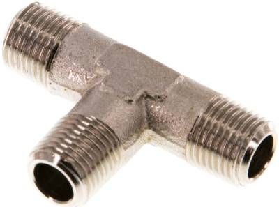 T-Stück R 1/8" (AG), Messing vernickelt