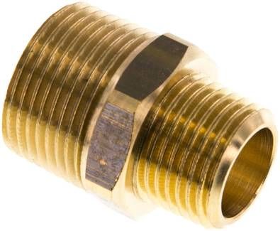 Doppelnippel R 3/4"-R 1/2", 16 bar Messing/Rotguss