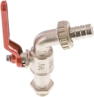 Messing-Kugelauslaufhahn G 3/8" (14,5mm Tülle), PN 15