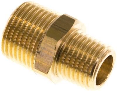 Doppelnippel R 3/8"-R 1/4", 16 bar Messing/Rotguss