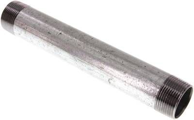 Rohrdoppelnippel R 1 1/4"-250mm, 50 bar, Stahlrohr ST 37 verzinkt