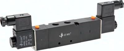5/3-Wege Magnetventil, G 1/4", Mittelstellung belüftet, 12 V=
