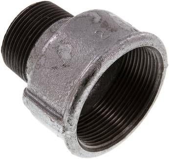 Reduziernippel R 1 1/4"(AG)-Rp 2"(IG), 25 bar Temperguss verzinkt