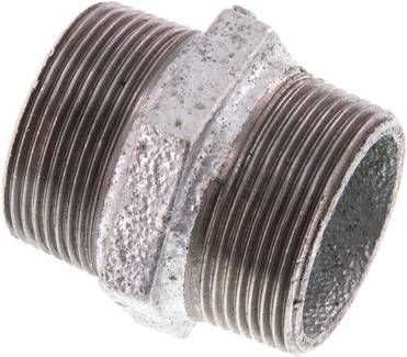 Doppelnippel R 1 1/2"-R 1 1/2", 25 bar Temperguss verzinkt