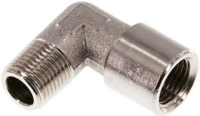 90°-Einschraubwinkel G 1/8"(IG)-R 1/8"(AG), 16 bar Messing vernickelt