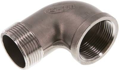 90°-Einschraubwinkel Rp 1 1/4"(IG)-R 1 1/4"(AG), 16 bar 1.4408