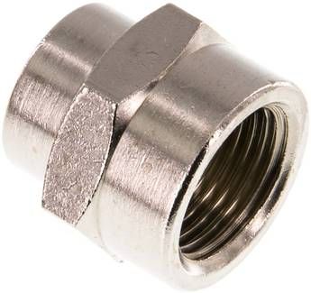 Muffe G 3/8"-G 1/4", 16 bar Messing vernickelt