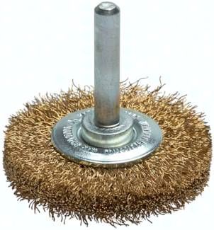 Rundbürste 50x10 mm, 6mm Schaft, Messingdraht 0,2 mm (gewellt)
