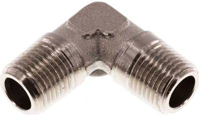 90°-Winkel R 1/8" (AG), 16 bar Messing vernickelt