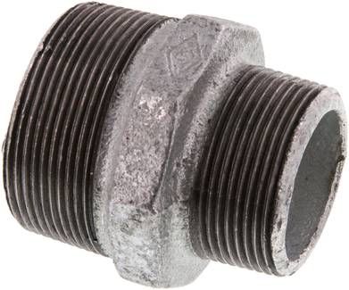 Doppelnippel R 2"-R 1 1/2", 25 bar Temperguss verzinkt