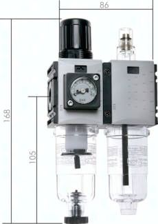 FUTURA Wartungseinheit, 2-tlg., G 1/4", 0,2 - 4 bar, Baur.0