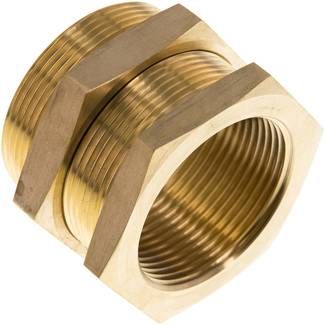 Schottverschraubung G 1 1/2"-M 54 x 2, 16 bar Messing