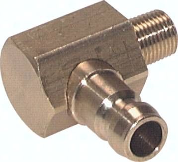 90°-Temperierkupplungsstecker 9mm Zapfen,R 3/8"(AG)
