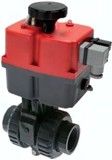 Elektr. PVC-Kugelhahn, Rp 1/2", Innengewinde, FKM-Dichtung