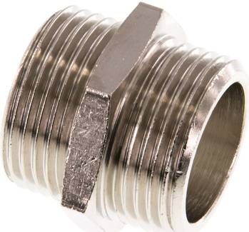 Doppelnippel G 3/4"-G 3/4", 16 bar Messing vernickelt