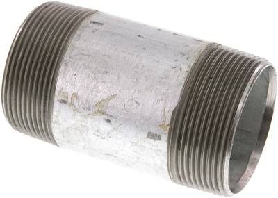 Rohrdoppelnippel R 2"-100mm, 50 bar, Stahlrohr ST 37 verzinkt