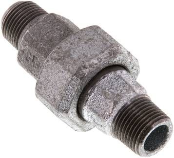 Doppelnippel trennbar R 3/8"-R 3/8", 25 bar Temperguss verzinkt