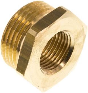 Reduziernippel G 1"(AG)-G 1/2"(IG), 16 bar Messing