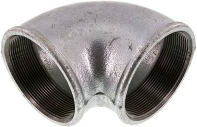 90°-Winkel Rp 3" (IG), 25 bar Temperguss verzinkt