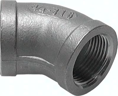 45°-Winkel Rp 2" (IG), 10 bar 1.4408