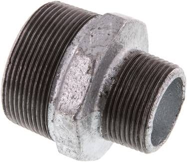 Doppelnippel R 2"-R 1 1/4", 25 bar Temperguss verzinkt