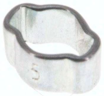 2-Ohr-Schlauchschelle 3,4 - 5mm, Stahl verzinkt (W1)