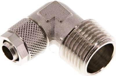 Winkel-Verschraubung R 1/2"-10 x 8mm, Messing vernickelt