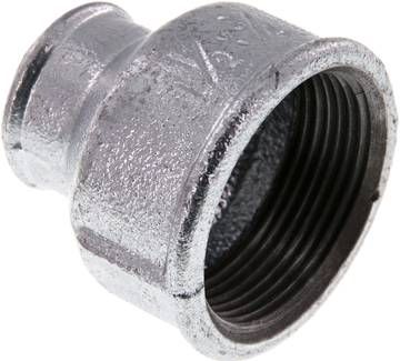 Rundmuffe Rp 1 1/2"-Rp 3/4", 25 bar Temperguss verzinkt