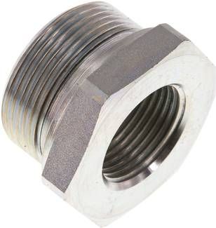 Hydraulik-Reduzierung G 1 1/2"(AG)-G 1"(IG), Stahl verzinkt, Elastomerdichtung