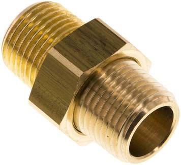 Doppelnippel trennbar R 1/2"-R 1/2", 16 bar Messing