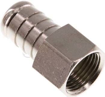 Aufschraub-Schlauchtülle G 3/8"-13mm, 16 bar Messing vernickelt