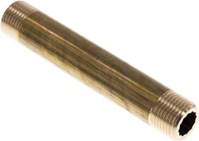 Rohrdoppelnippel G 1/2"-120mm, 16 bar Messing