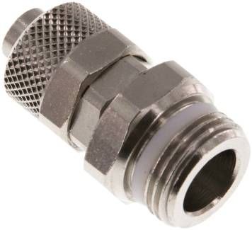 Gerade Drehverschraubung G 3/8"-10 x 8mm, Messing vernickelt