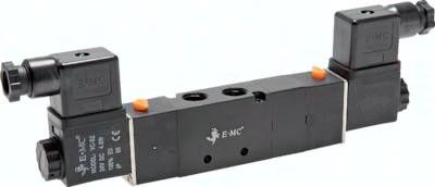 5/3-Wege Magnetventil, G 1/4" (Abluft G 1/8"), Mittelstellung entlüftet, 24 V AC