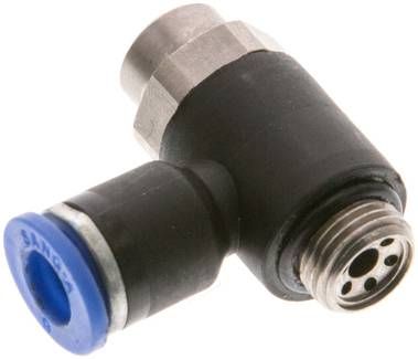 Winkel-Drosselrückschlag-ventil G 1/8"-6mm,abluftregelnd (Standard)