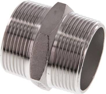 Doppelnippel R 1 1/2"-R 1 1/2", 16 bar 1.4408