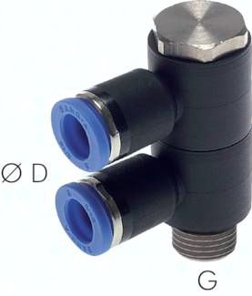 Steck-Mehrfachverteiler, 2-fach G 3/8"-12mm, IQS-Standard
