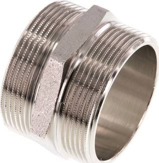 Doppelnippel G 2"-G 2", 16 bar Messing vernickelt