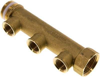 Verteilerrohr G 1"(IG/AG), 3 Abgänge G 1/2" (IG)