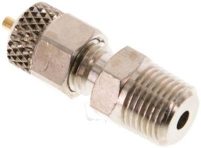 Gerade Verschraubung R 1/8"-4 x 2mm, Messing vernickelt