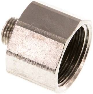 Reduziernippel G 1/8"(AG)-G 1/2"(IG), 16 bar Messing vernickelt