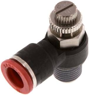 Winkel-Drosselrückschlag-ventil R 1/4"-10mm,zuluftregelnd (Sonderausführung)