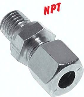 Gerade Schneidringverschr. 35 L-NPT 1 1/4", Stahl verzinkt