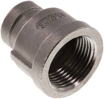 Rundmuffe Rp 3/4"-Rp 3/8", 16 bar 1.4408