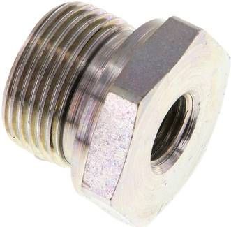 Hydraulik-Reduzierung G 3/4"(AG)-G 1/4"(IG), Stahl verzinkt, Elastomerdichtung